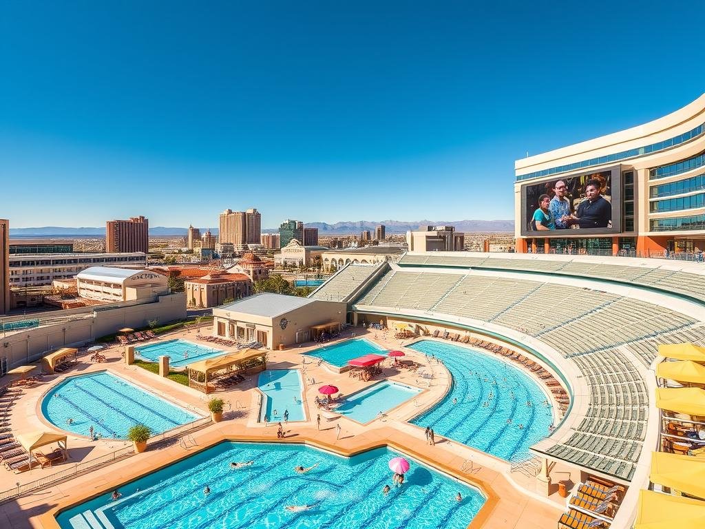 Circa Resort & Casino pool deck with Stadium Swim in Downtown Las Vegas
