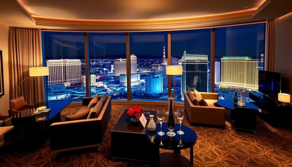 Aria Sky Suite with panoramic Las Vegas Strip view for New Year's