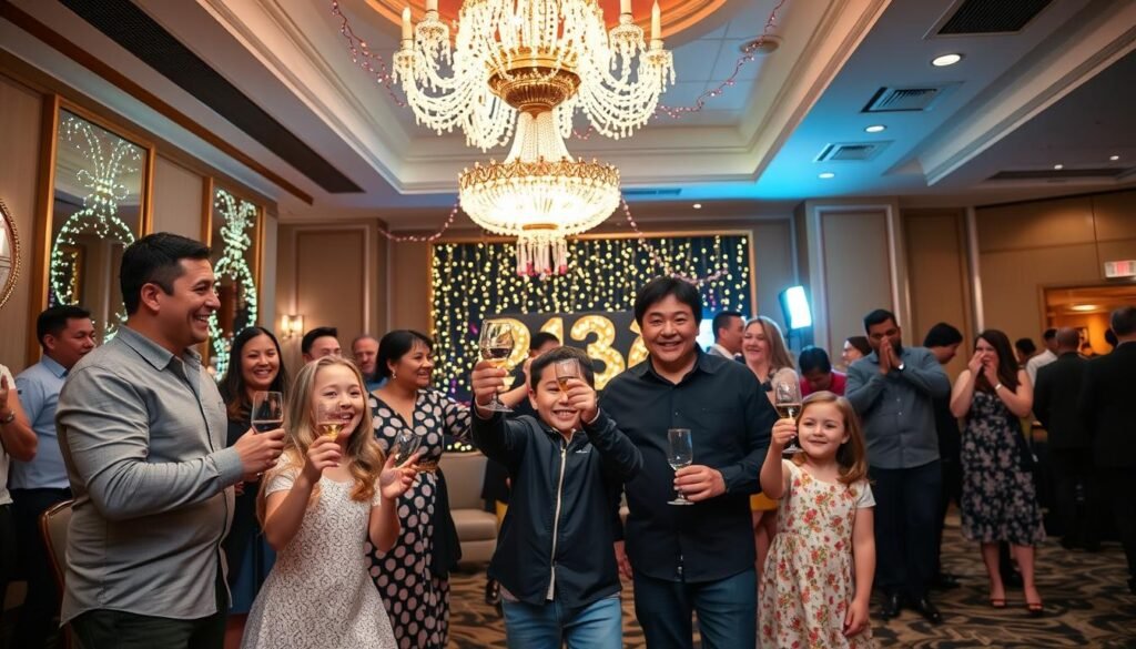Family-friendly New Year's Eve celebration at Las Vegas hotel with early countdown