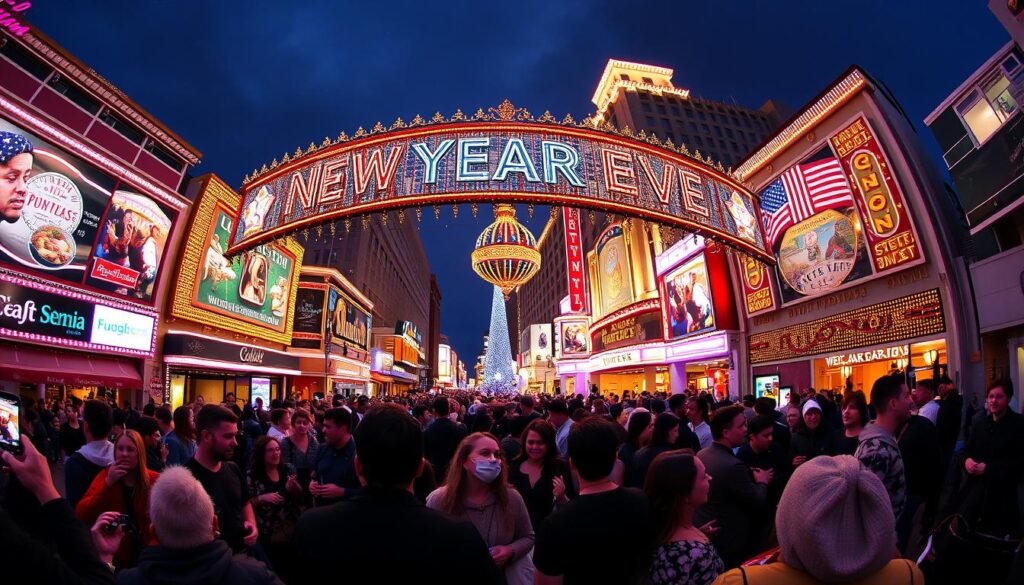 Fremont Street Experience New Year's Eve celebration in Downtown Las Vegas