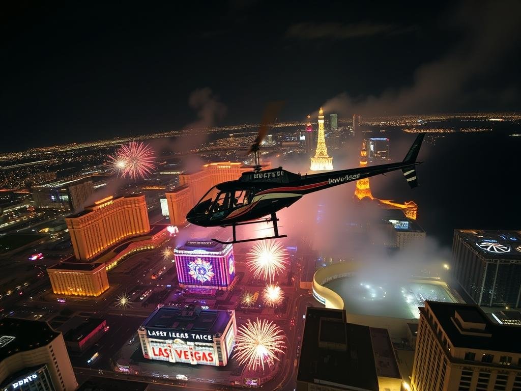 Helicopter tour over Las Vegas Strip for 2026 NYE celebration
