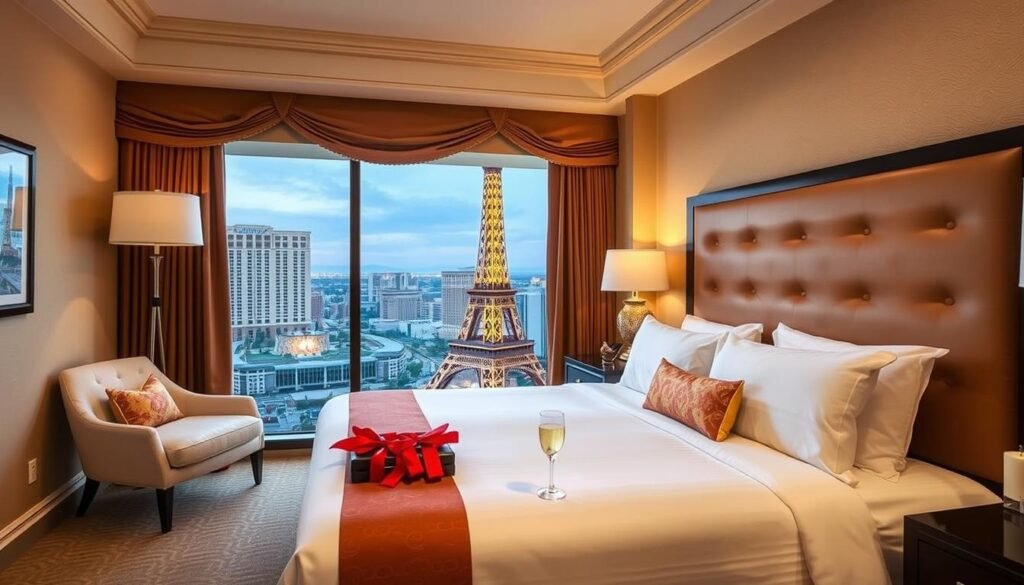 Paris Las Vegas Eiffel Tower view room for 2026 NYE packages
