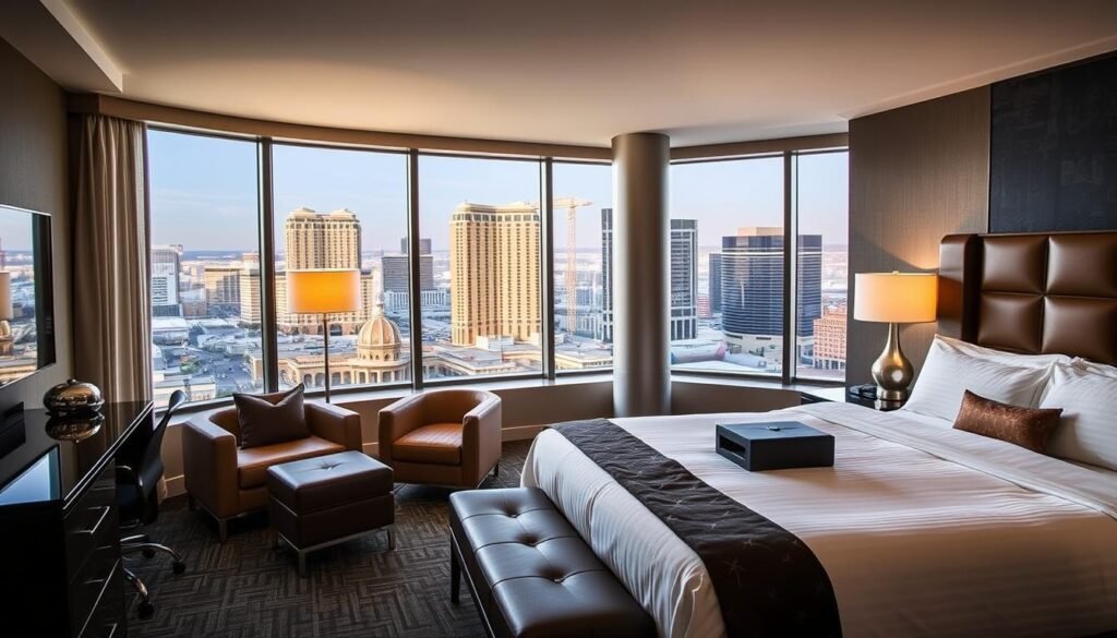 Planet Hollywood Las Vegas hotel room with Strip view for New Year's Eve
