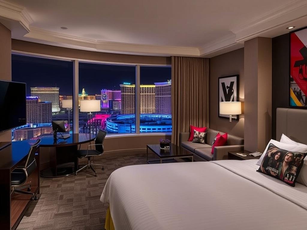 Planet Hollywood Ultra Hip room with Strip view for New Year's Eve