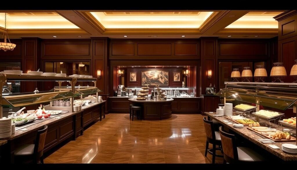 The Buffet at Bellagio with elegant interior and gourmet food stations