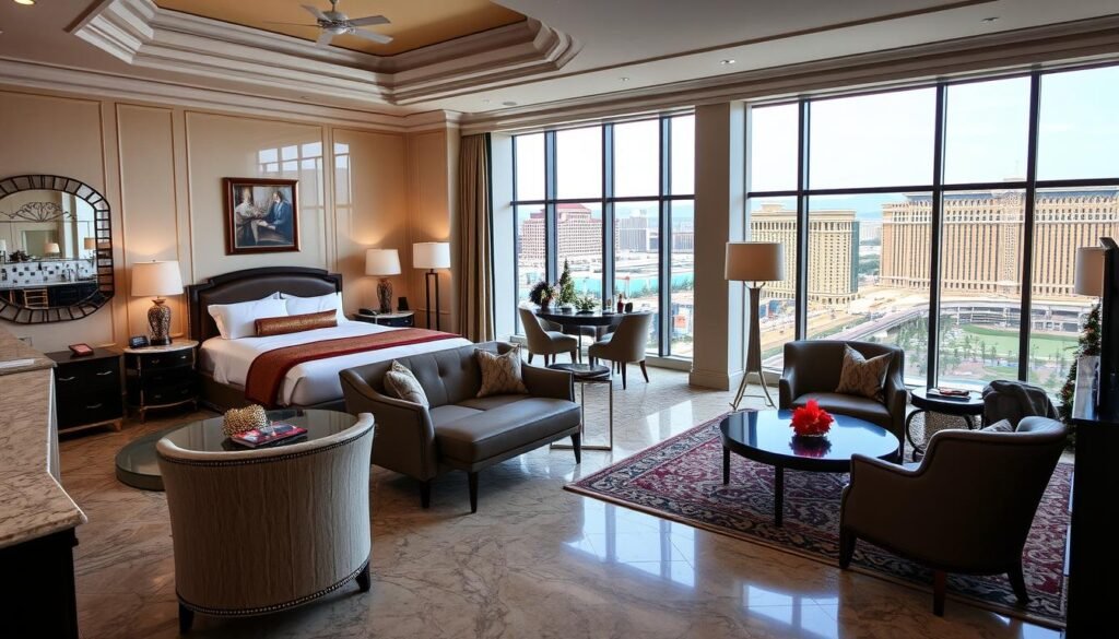 Venetian luxury suite with Strip view for New Year's Eve in Las Vegas