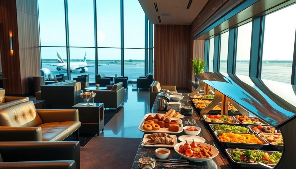 las vegas airport lounge food